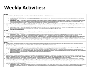 Weekly Activities (Historical Fiction)