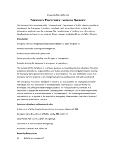 Emergency Procedures Handbook Overview