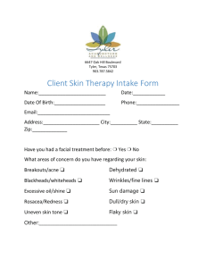 Client Skin Therapy Intake Form