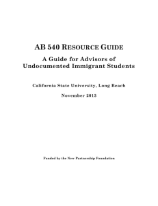 AB 540 Resource Guide for Advisors of Undocumented Students