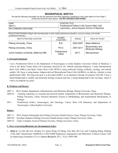 Biographical Sketch Format Page