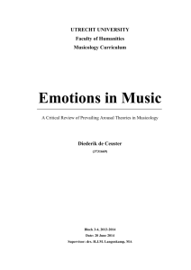 Emotions in Music - Utrecht University Repository