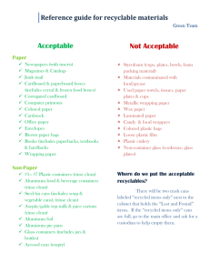 Reference guide for recyclable materials