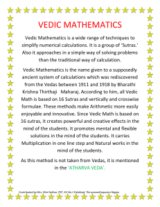 vedic mathemayics