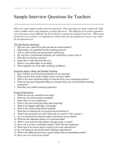 sample interview questions for teachers