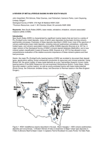 A review of Metalliferous Basins in NSW - Greenfield