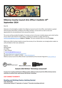 Kilkenny Arts Office E-bulletin: 19th September 2014