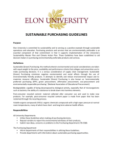Elon`s Sustainable Purchasing Guidelines