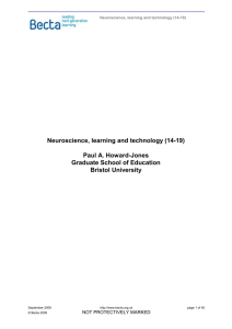 Neuroscience, learning and technology (14-19)