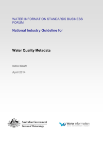 National Industry Guideline for water quality metadata