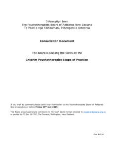 Interim Psychotherapist Scope of Practice Consultation