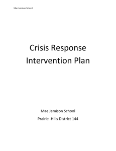 Crisis Response Intervention Plan - Prairie