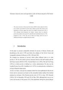 Estimates of poverty ratios and equivalence scales for Russia and