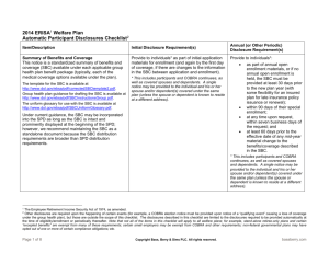 2014 Welfare Plan Checklist