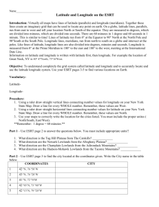 Latitude & Longitude ESRT Worksheet: Earth Science