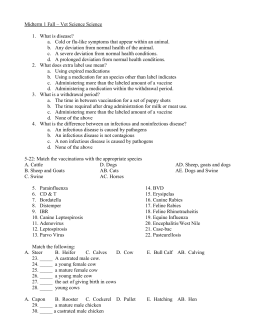 HOSA Veterinary Science Study Guide KEY 100 Multiple Choice