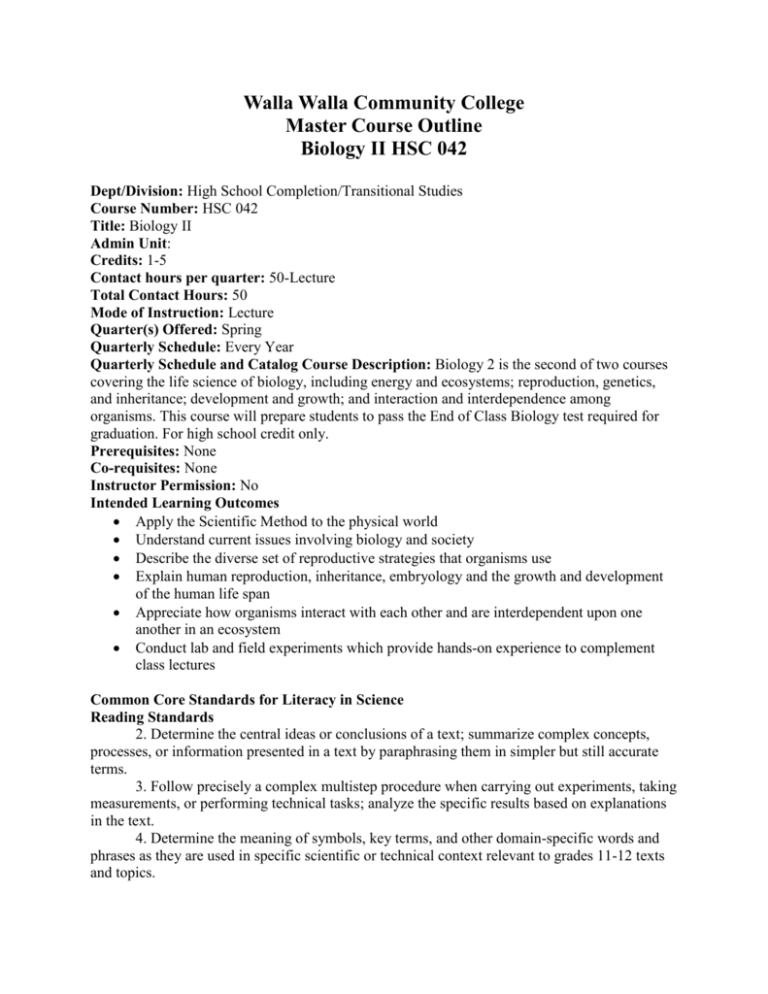 View Syllabus Walla Walla Community College