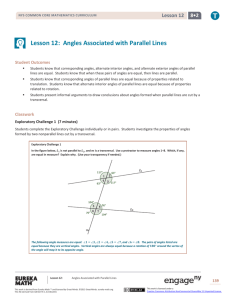 Lesson 12: Angles Associated with Parallel Lines