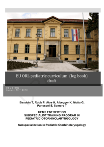 EU ORL pediatric curriculum (log book) draft - UEMS