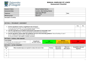 Manual Handling Assessment Checklist