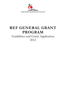 WHAT is the Grant Program? - Riverview Education Foundation