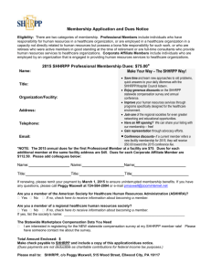 SHHRPP Membership Application 2015