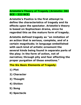 Aristotles Theory Of Tragedy Aristotles Theory Of Tragedy