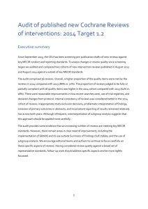 2014 Target 1.2 - Cochrane Methods