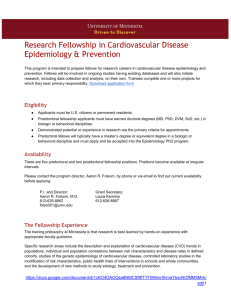 Research Fellowship in Cardiovascular Disease Epidemiology
