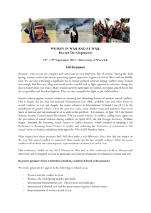 Call for Papers Women in War and at War