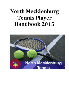 North Mecklenburg Tennis Player Handbook 2015