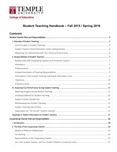 Student Teaching Handbook - Temple University College of Education