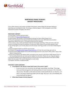 Deposit Procedure - Northfield Public Schools