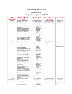 8th Grade Yearly Plan (Work in Progress) Scope and Sequence