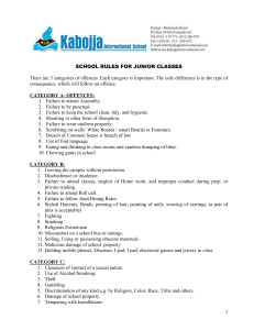 Junior School Rules - Kabojja International School