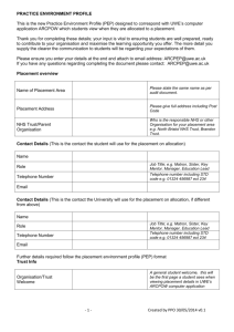 Practice placement profile