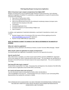 FAQs Regarding Weapon Carrying License Applications What is the
