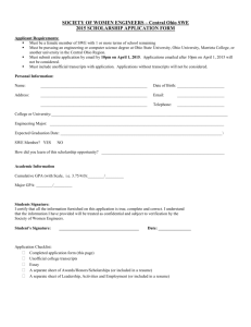 an application - Society of Women Engineers
