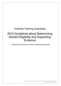 2015 Guidelines about Determinng Student Eligibility and