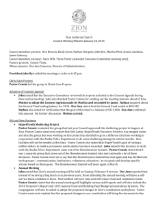 Zion Lutheran Church Council Meeting Minutes January 20, 2015