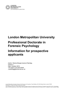 Information for Applicants - London Metropolitan University