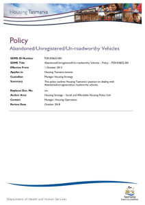 Abandoned Unregistered Un-roadworthy Vehicles Policy