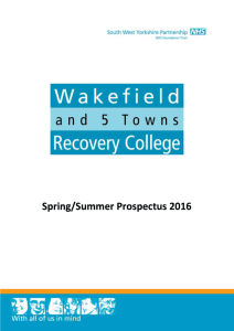 Wakefield Recovery College Prospectus 2016