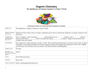 The Significance of Organic Chemistry in Today`s World