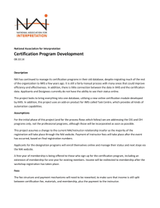 Certification Development - National Association for Interpretation