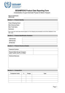 GESAMP/EHS Product Data Reporting Form