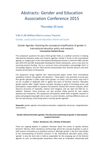 Abstracts Thurs 25 June - Gender and Education Association