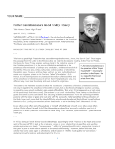 Fr. Cantalamessa Homily & Questions