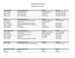 Lecture Schedule IV