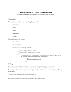 Writing Intensive Course Proposal Form